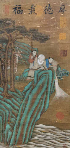 Ancient Chinese Li Gonglin's silk scroll