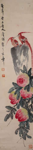 Chinese modern Qi Baishi paper flowers and birds