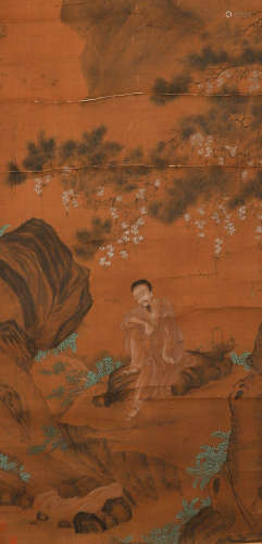 An anonymous silk figure painting scroll in ancient China