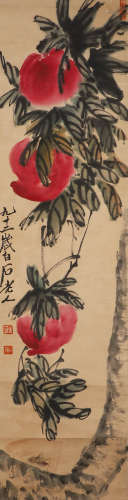 Chinese modern Qi Baishi paper flower map