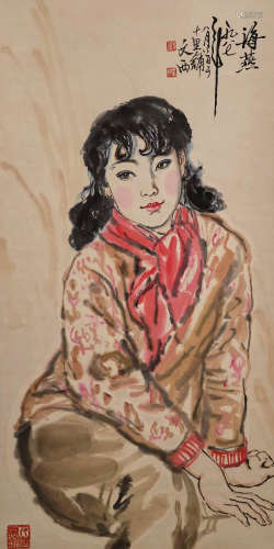 Chinese modern Liu Wenxi's paper petrel painting axis