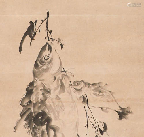 Li Fangying's paper fish painting scroll in the Qing Dynasty