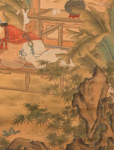 Chinese painting scroll of Chen Mei in Qing Dynasty