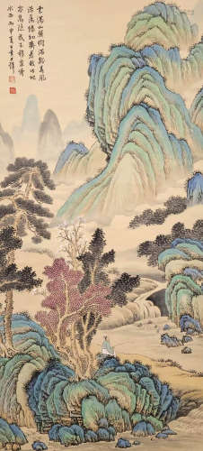 Chinese modern Huang Jun wallpaper landscape painting axis