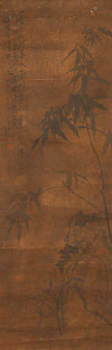 Chinese Qing Dynasty Gao fenghan silk bamboo scroll