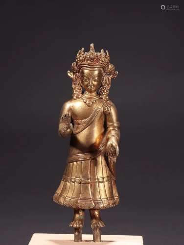 清 铜鎏金菩萨像