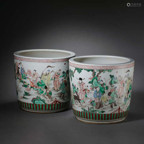 PAIR OF CHINESE QING DYNASTY CHARACTER JARS