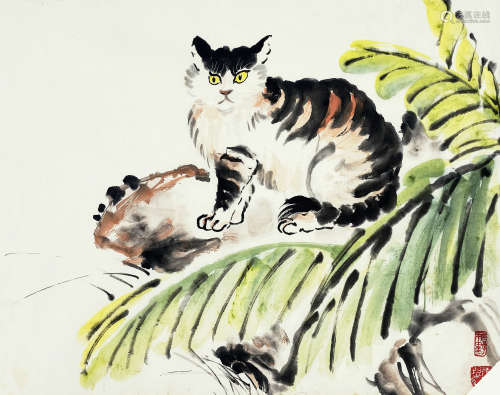朱雅墅 (b.1932) 猫趣图