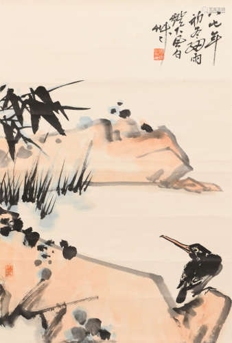 蒋风白 (1915-2004) 鹰石图