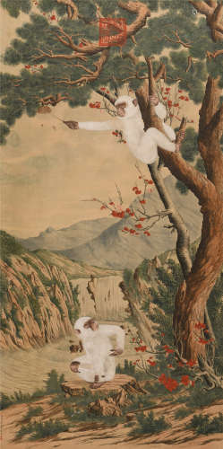郎世宁(款) (1688-1766) 白猿