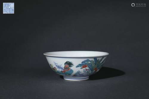 Contrasting Colored Bowl with Chicken Patterns Design, Qianl...