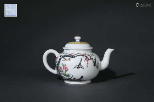 Chinese Kettle with Plum and Poem Design, Yongzheng Reign Pe...
