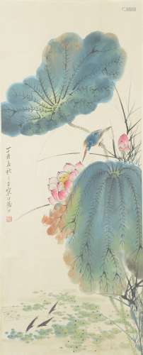 Dragonflies in the Lotus Pool, Jiang Hanting江寒汀 荷塘蜓趣