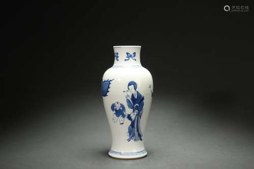 Blue-and-white Vase with Figure Stories Design青花人物故事赏...