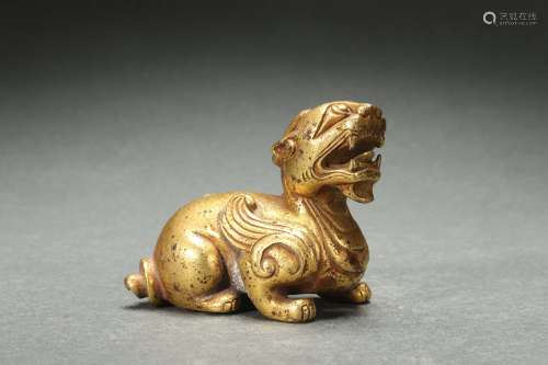 Gilt Bronze Animal Decoration铜鎏金兽