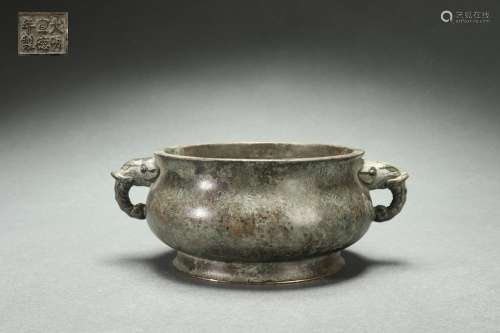Bronze Censer with Double Elephant-shaped Handles, Xuande Re...