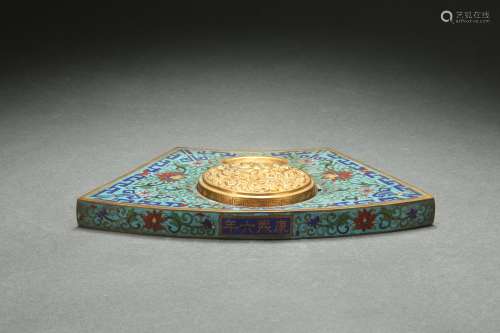 Cloisonne Enameled Ink Rest, Kangxi Reign Period, Qing Dynas...