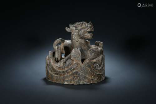 Chinese Stone Dragon Paperweight石盘龙镇