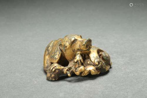 Gilt Bronze Animal Decoration铜鎏金兽