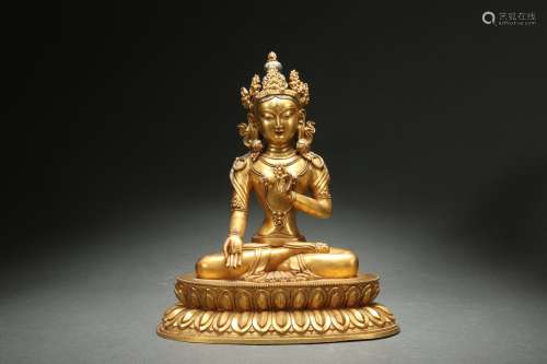 Gilt Bronze Statue of Women Buddha铜鎏金佛母造像