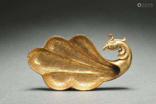 Gilt Bronze Water Container (for washing) with Carved Phoeni...