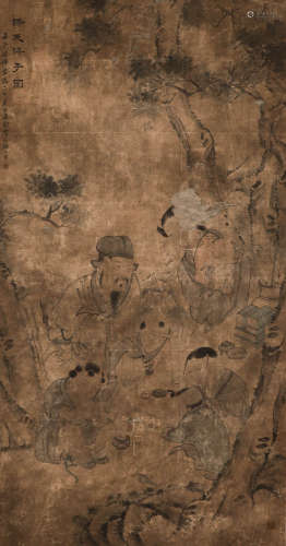 Wu youru's paper figure painting scroll in the Qing Dynasty