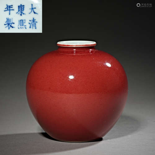 Qing Dynasty of China,Ji-Red Glaze Jar
