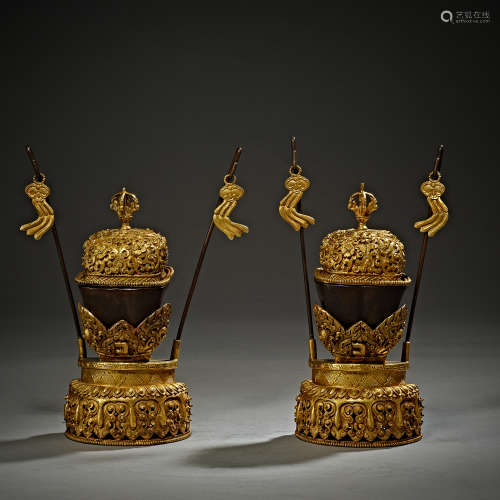 Qing Dynasty of China,Bronze Gilt Toba Bowl