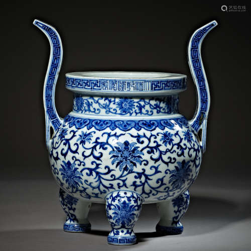 Qing Dynasty of China,Blue and White Incense Burner
