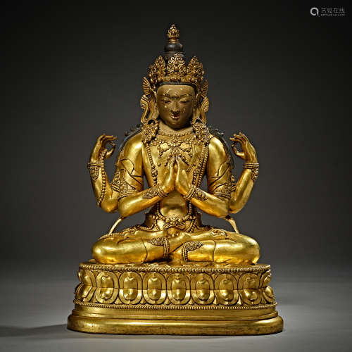 Qing Dynasty of China,Bronze Gilt Buddha Statue