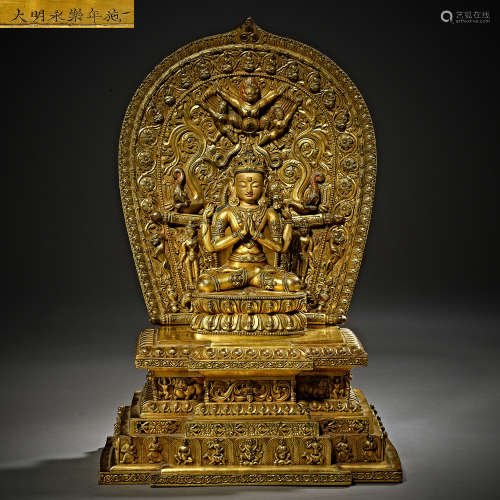 Ming Dynasty of China,Bronze Gilt Buddha Statue