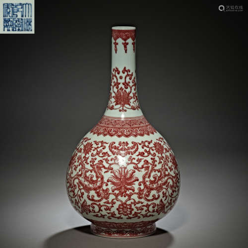 Qing Dynasty of China,Glaze Red Bile Bottle