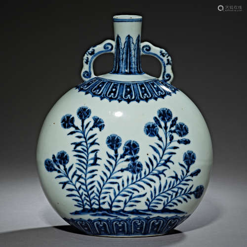 Ming Dynasty of China,Blue and White Flat Bottle