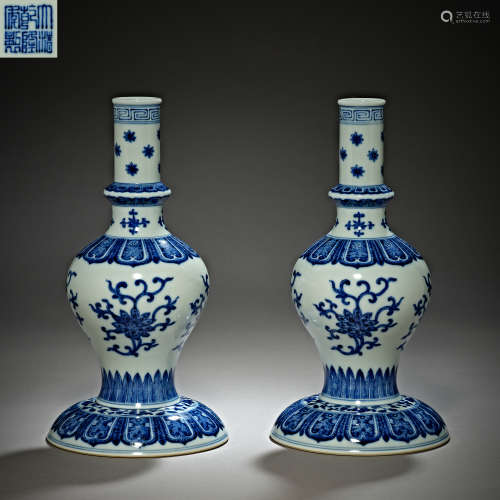 Qing Dynasty of China,Blue and White Appreciation Bottle