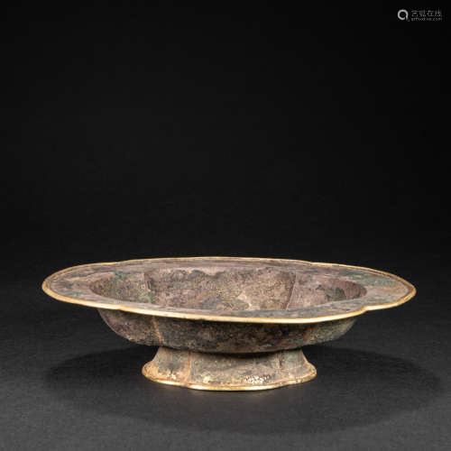 CHINESE SILVER GILT PLATE, TANG DYNASTY