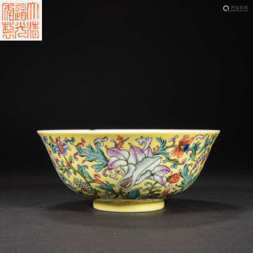 CHINESE FAMILLE ROSE BOWL, QING DYNASTY