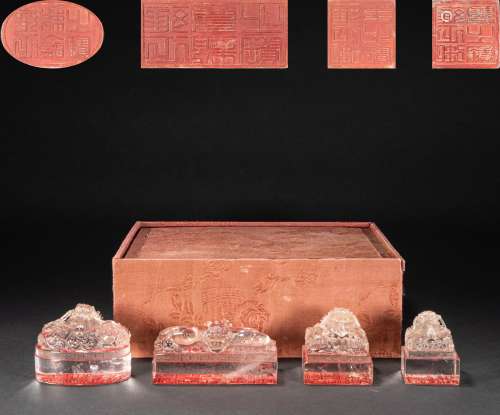 A SET OF CHINESE CRYSTAL SEALS, QING DYNASTY
