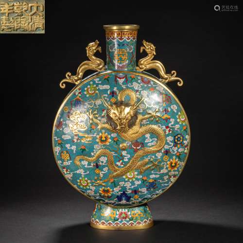 CHINESE CLOISONNÉ FLAT BOTTLE, QING DYNASTY