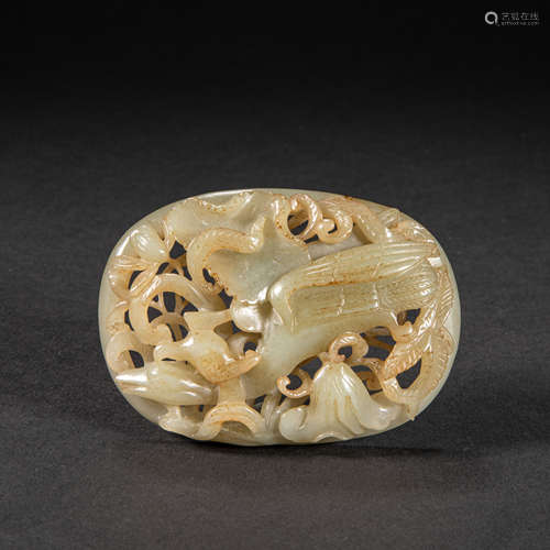 CHINESE HETIAN JADE BUCKLE, LIAOJIN PERIOD