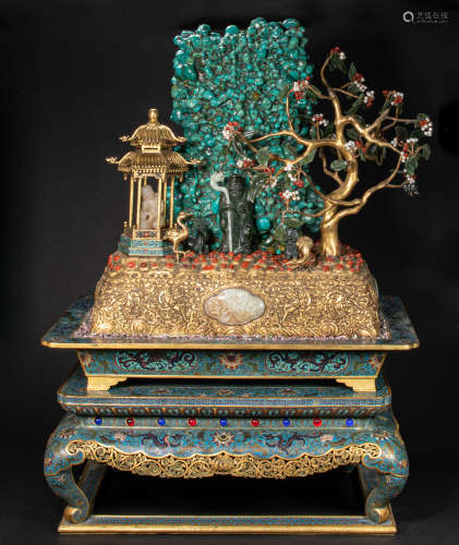 CHINESE CLOISONNÉ INLAID WITH MULTI