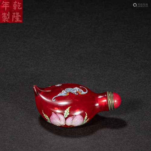 CHINESE GLASS SNUFF BOTTLE, QING DYNASTY