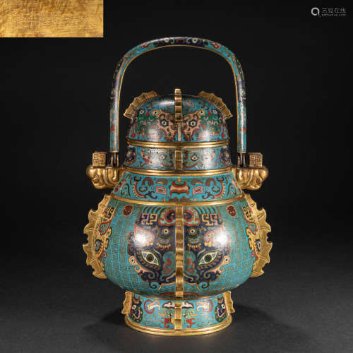 CHINESE CLOISONNÉ TILIANG POT, QING DYNASTY