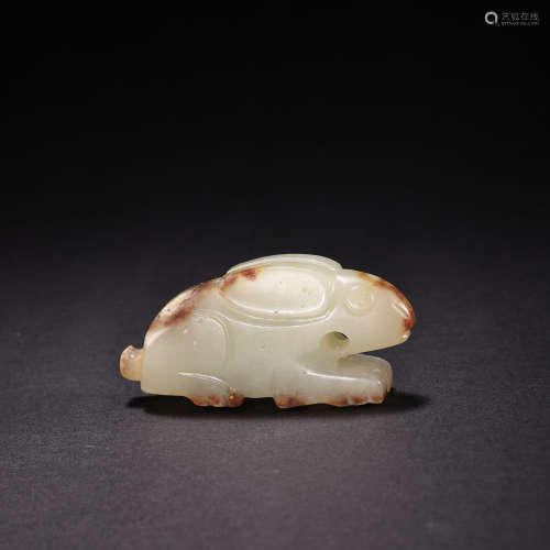 Chinese Qing Dynasty Hetian Jade Rabbit
