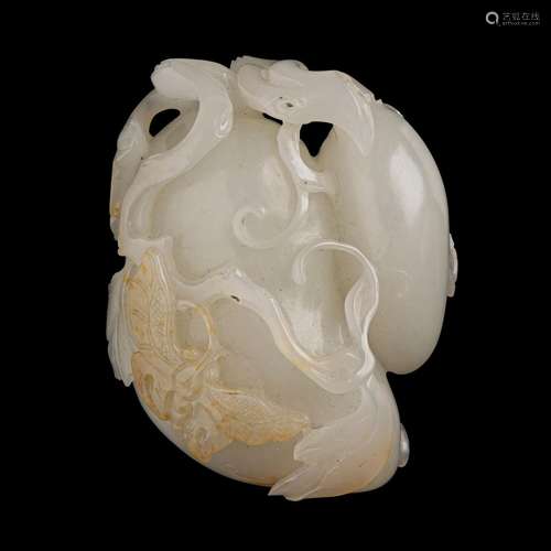 WHITE JADE 'MELON AND BUTTERFLY' PENDANT QING DYNASTY, 18TH ...