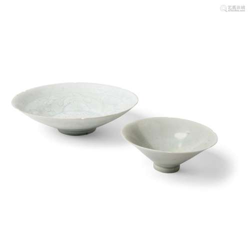 TWO QINGBAI LOBED BOWLS SONG DYNASTY