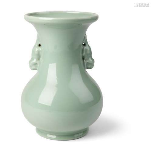 CELADON-GLAZED 'MAKARA' HANDLED VASE QING DYNASTY, YONGZHENG...