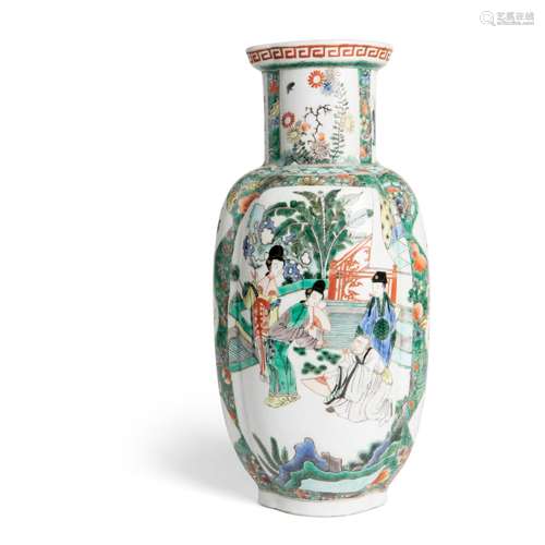 WUCAI OVOID VASE QING DYNASTY, 19TH CENTURY