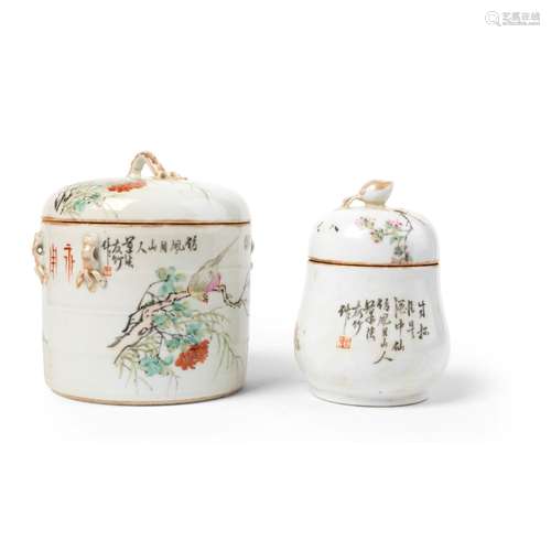 TWO QIANJIANG ENAMELLED WARES LATE QING DYNASTY-REPUBLIC PER...