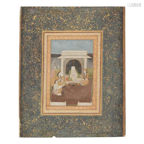 A SCHOLAR TEACHING MAIDENS ON A TERRACE LATE MUGHAL, 18TH/ 1...