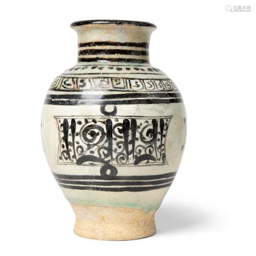 A RAQQA UNDERGLAZE PAINTED POTTERY JAR SYRIA, 13TH CENTURY